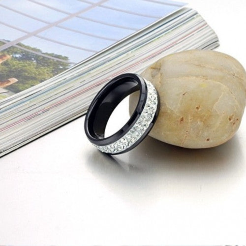 Jewelry Accessories Crystal Black Ceramic Ring for Men / Women