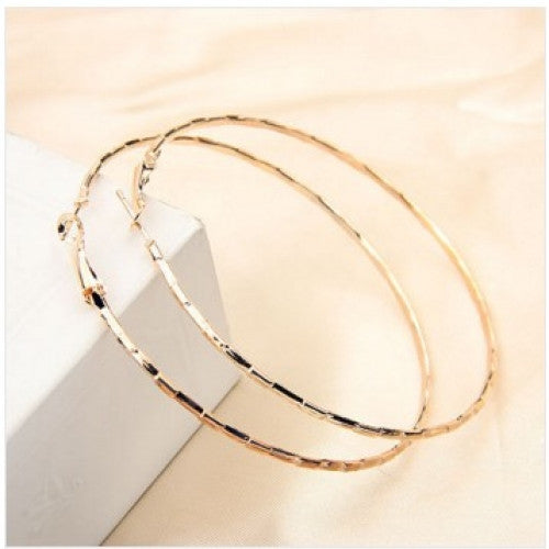 Fashion Rose Gold Plated Big Hoop Earring For Women