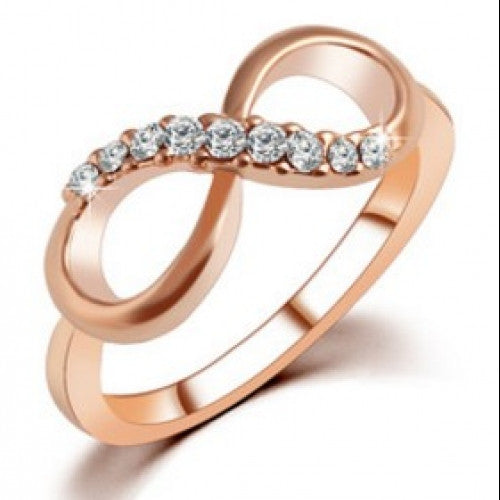 Crystal Rings For Women Alloy Rose Gold Plated