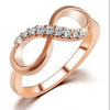 Crystal Rings For Women Alloy Rose Gold Plated