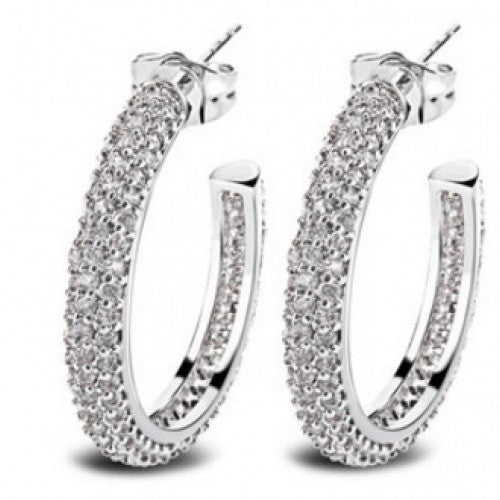 Women Hoop Earrings Lead Free Bridal Fashion Wedding Jewelry