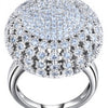 Full Paved Round Shaped Vintage Ring Platinum Plated