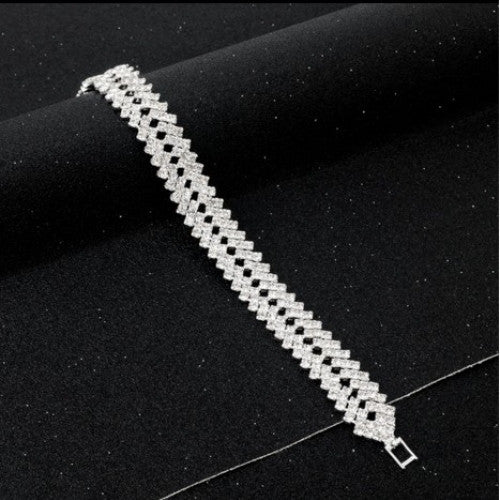 Luxury Rhinestone Crystal Bracelets For Women Fashion Silver Bracelets