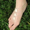 Temperament Mittens Anklets Natural Pearl White Three Elliptical Shells