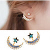 Star and Moon Earrings Pentacle Pendant Stud Earrings For Women
