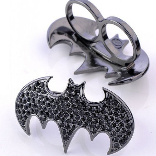 The Avengers Batman Rhinestone Charm Alloy Bat Double Finger Ring